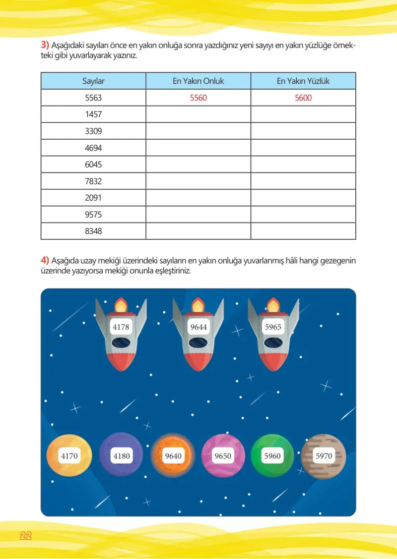4. Sınıf Matematik Ders Kitabı Cevapları Meb Yayınları Çalışma Kitabı 1 Sayfa 22