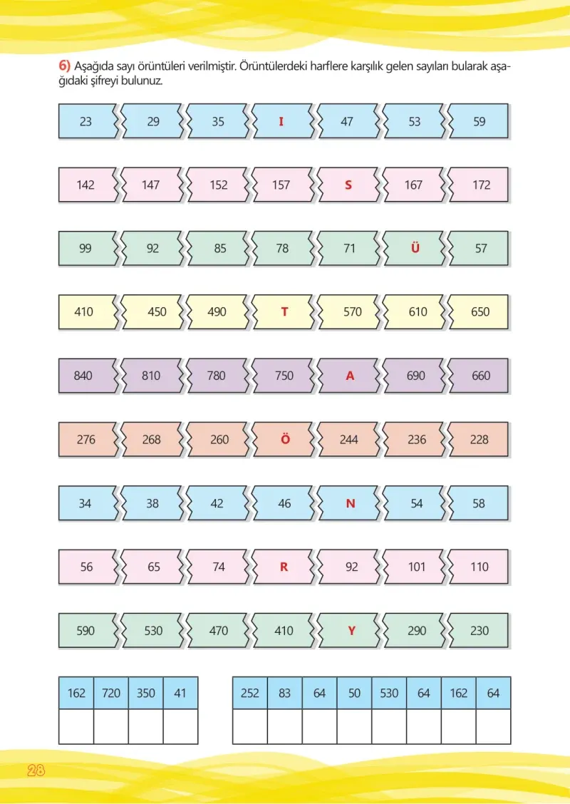 4. Sınıf Matematik Ders Kitabı Cevapları Meb Yayınları Çalışma Kitabı 1 Sayfa 28