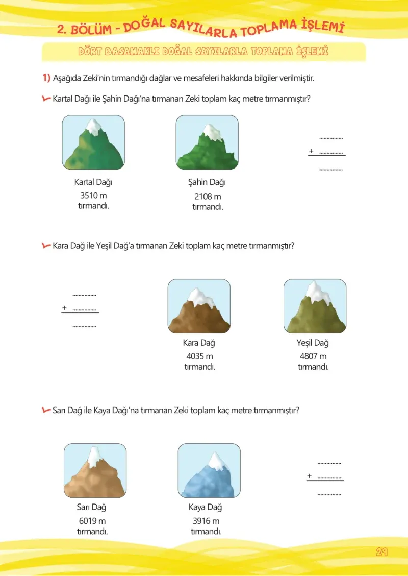 4. Sınıf Matematik Ders Kitabı Cevapları Meb Yayınları Çalışma Kitabı 1 Sayfa 29