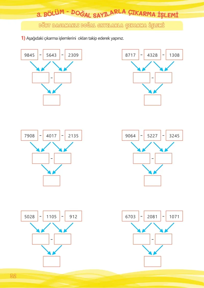 4. Sınıf Matematik Ders Kitabı Cevapları Meb Yayınları Çalışma Kitabı 1 Sayfa 32