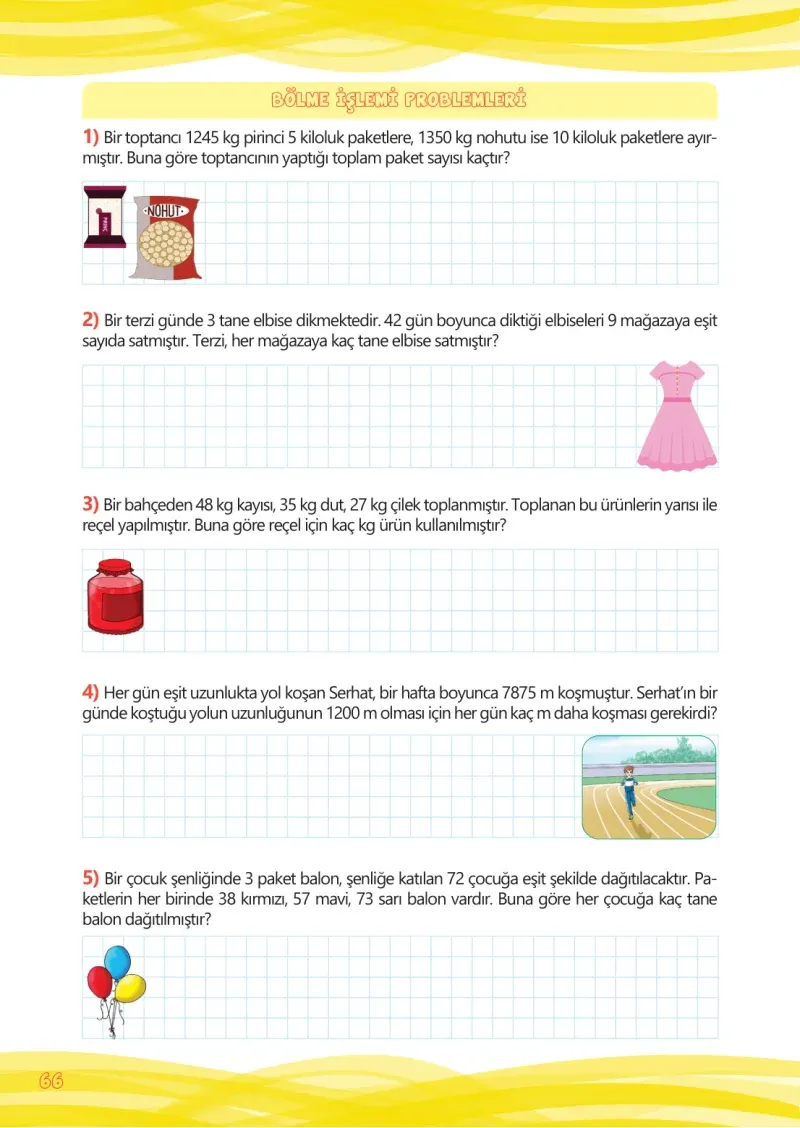 4. Sınıf Matematik Ders Kitabı Cevapları Meb Yayınları Çalışma Kitabı 1 Sayfa 66