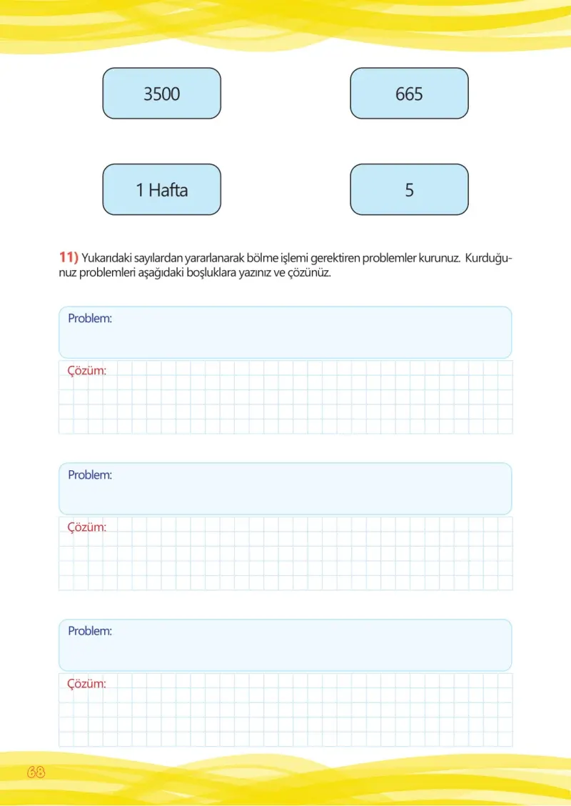 4. Sınıf Matematik Ders Kitabı Cevapları Meb Yayınları Çalışma Kitabı 1 Sayfa 68