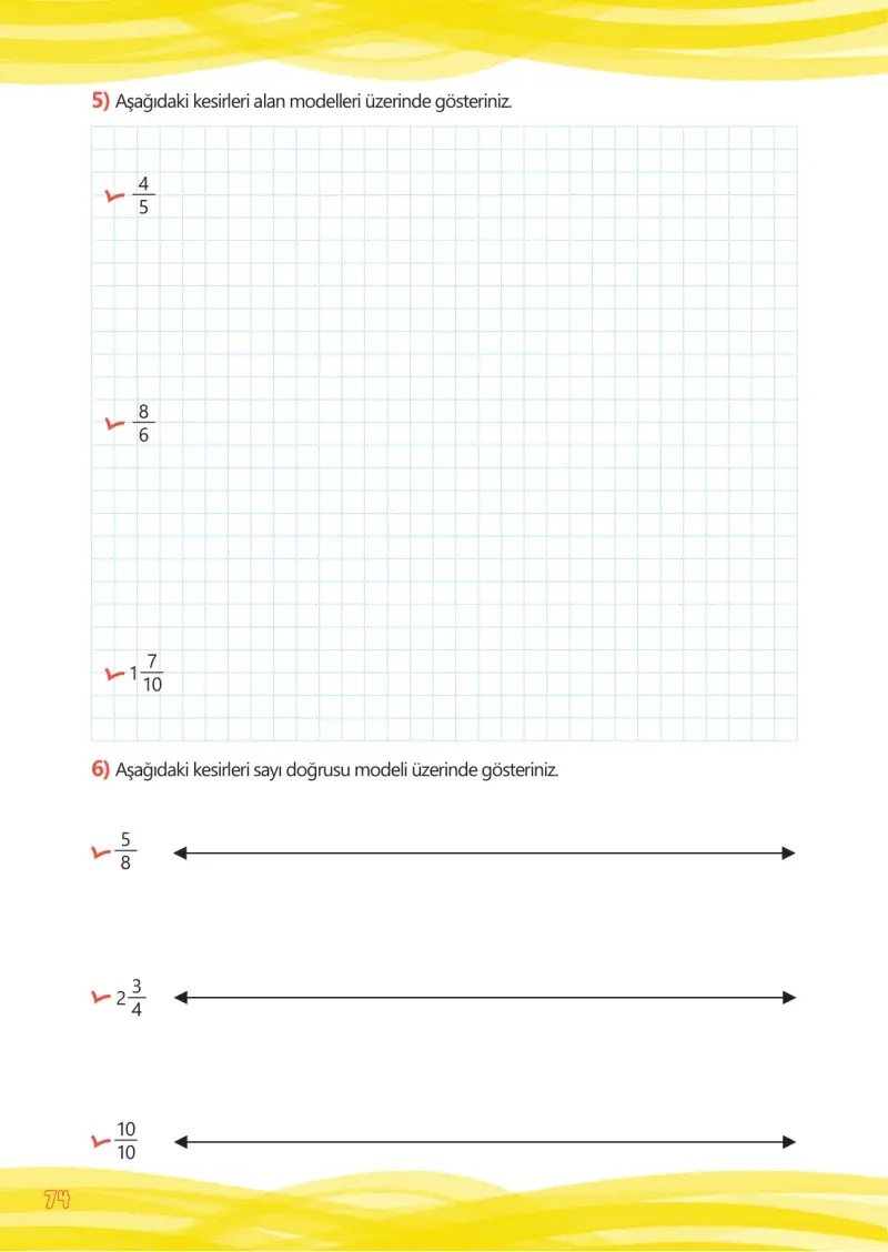 4. Sınıf Matematik Ders Kitabı Cevapları Meb Yayınları Çalışma Kitabı 1 Sayfa 74