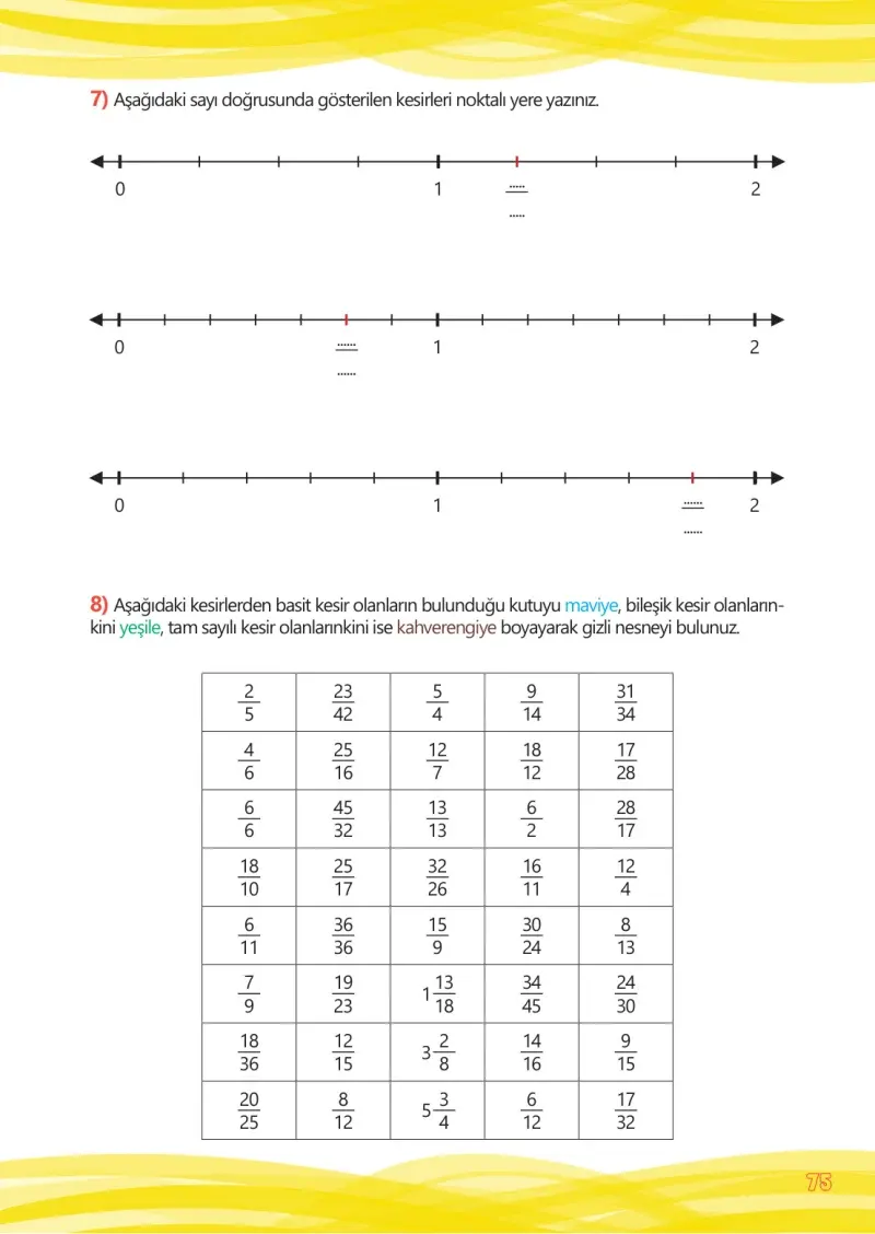 4. Sınıf Matematik Ders Kitabı Cevapları Meb Yayınları Çalışma Kitabı 1 Sayfa 75