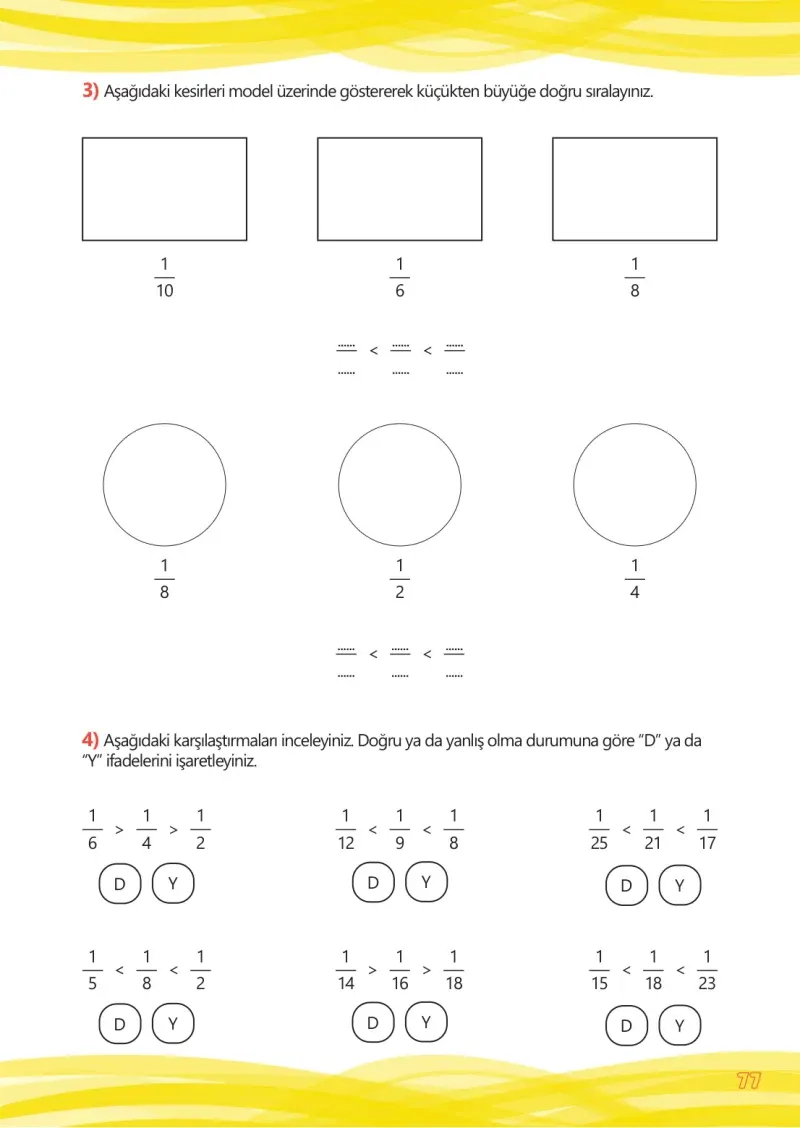 4. Sınıf Matematik Ders Kitabı Cevapları Meb Yayınları Çalışma Kitabı 1 Sayfa 77