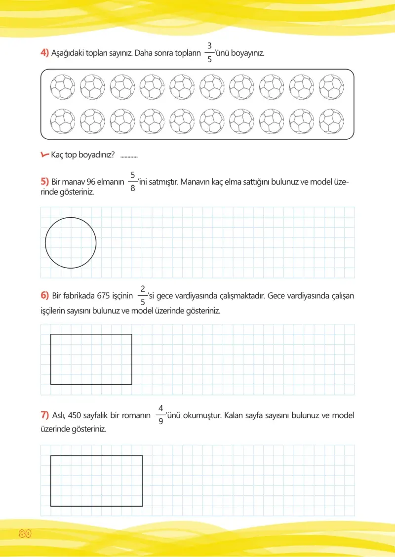 4. Sınıf Matematik Ders Kitabı Cevapları Meb Yayınları Çalışma Kitabı 1 Sayfa 80