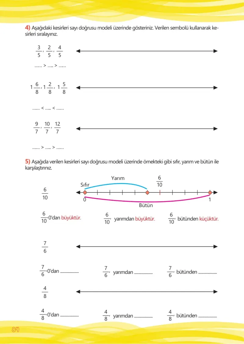 4. Sınıf Matematik Ders Kitabı Cevapları Meb Yayınları Çalışma Kitabı 1 Sayfa 84
