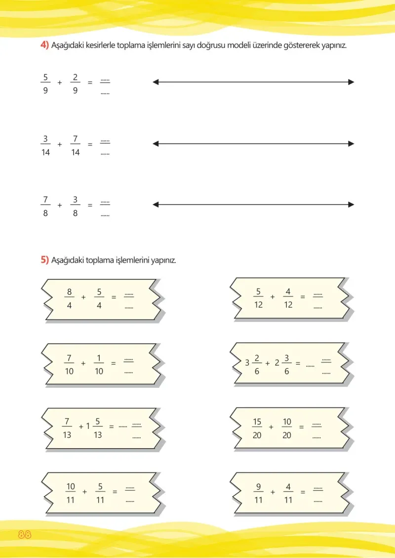 4. Sınıf Matematik Ders Kitabı Cevapları Meb Yayınları Çalışma Kitabı 1 Sayfa 88