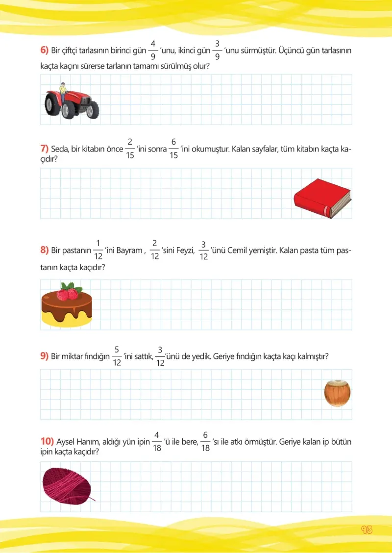 4. Sınıf Matematik Ders Kitabı Cevapları Meb Yayınları Çalışma Kitabı 1 Sayfa 93