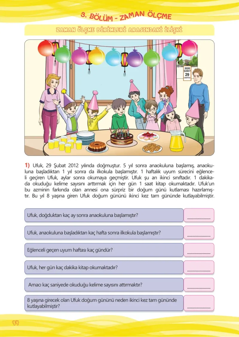 4. Sınıf Matematik Ders Kitabı Cevapları Meb Yayınları Çalışma Kitabı 1 Sayfa 94