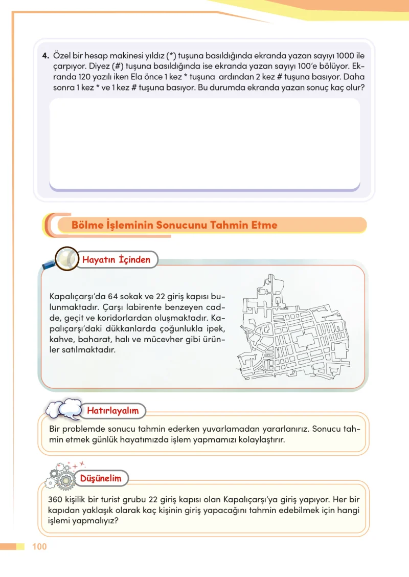 4. Sınıf Matematik Ders Kitabı Cevapları Meb Yayınları Sayfa 100