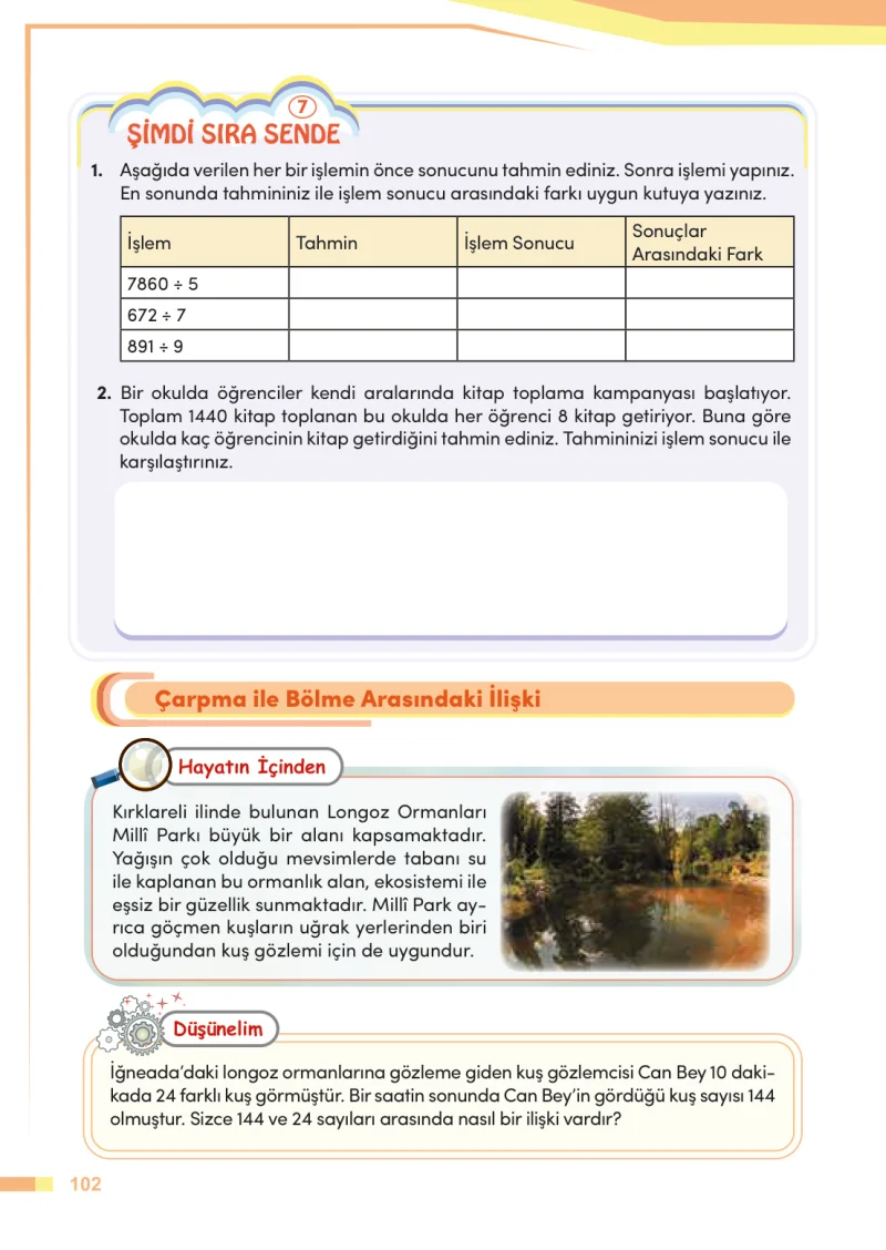 4. Sınıf Matematik Ders Kitabı Cevapları Meb Yayınları Sayfa 102