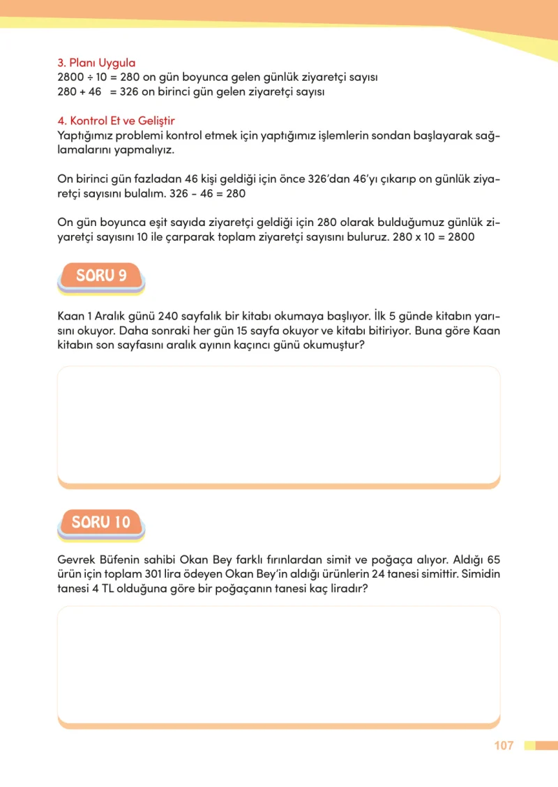 4. Sınıf Matematik Ders Kitabı Cevapları Meb Yayınları Sayfa 107