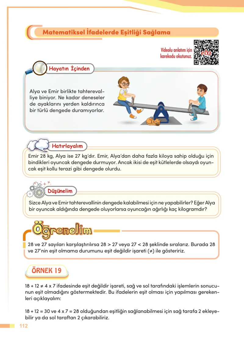 4. Sınıf Matematik Ders Kitabı Cevapları Meb Yayınları Sayfa 112