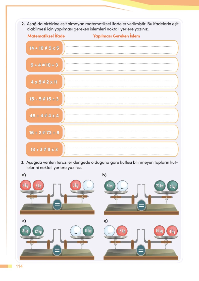 4. Sınıf Matematik Ders Kitabı Cevapları Meb Yayınları Sayfa 114