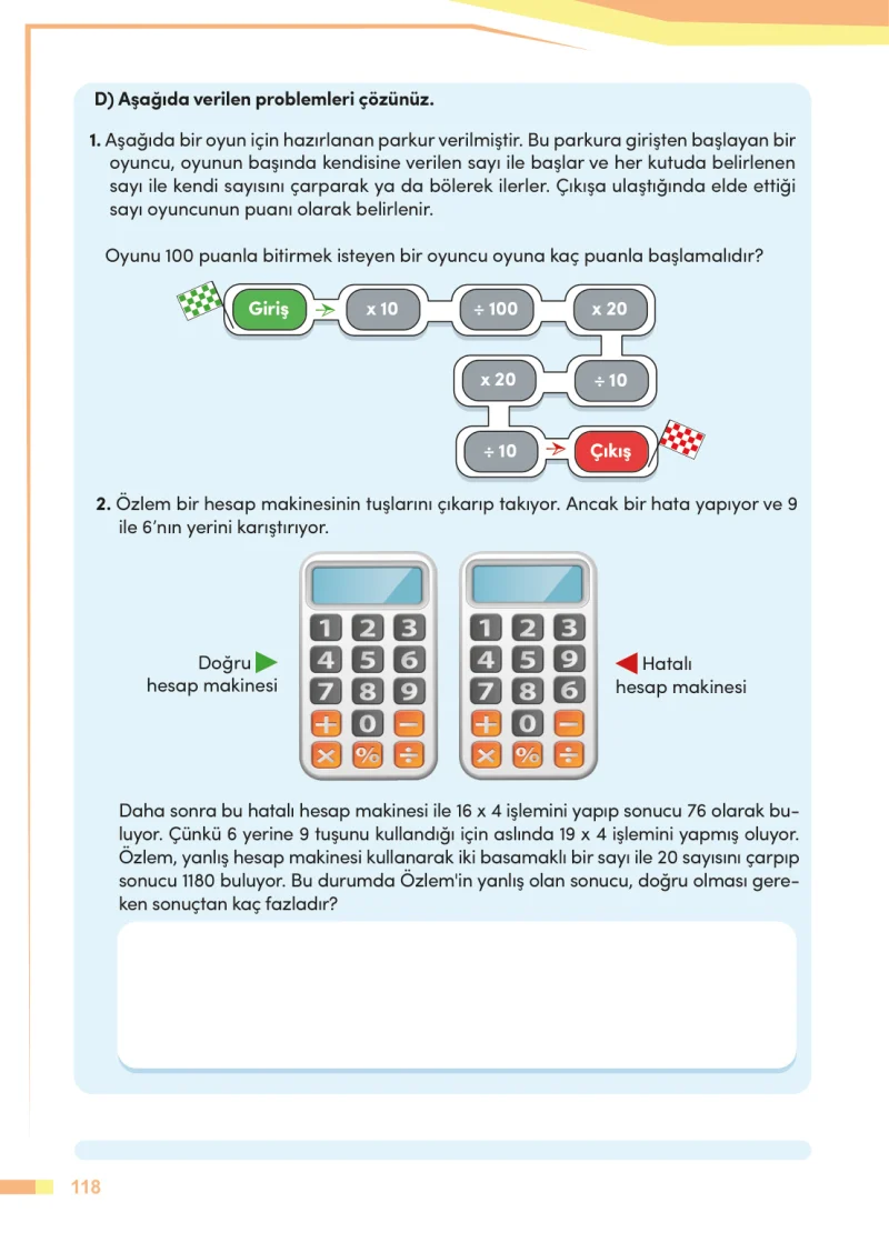 4. Sınıf Matematik Ders Kitabı Cevapları Meb Yayınları Sayfa 118