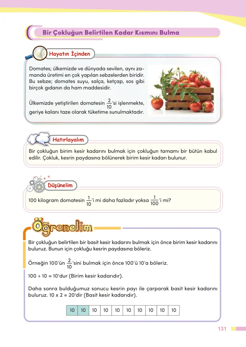 4. Sınıf Matematik Ders Kitabı Cevapları Meb Yayınları Sayfa 131