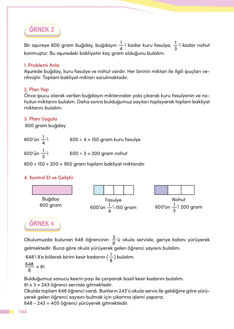 4. Sınıf Matematik Ders Kitabı Cevapları Meb Yayınları Sayfa 144