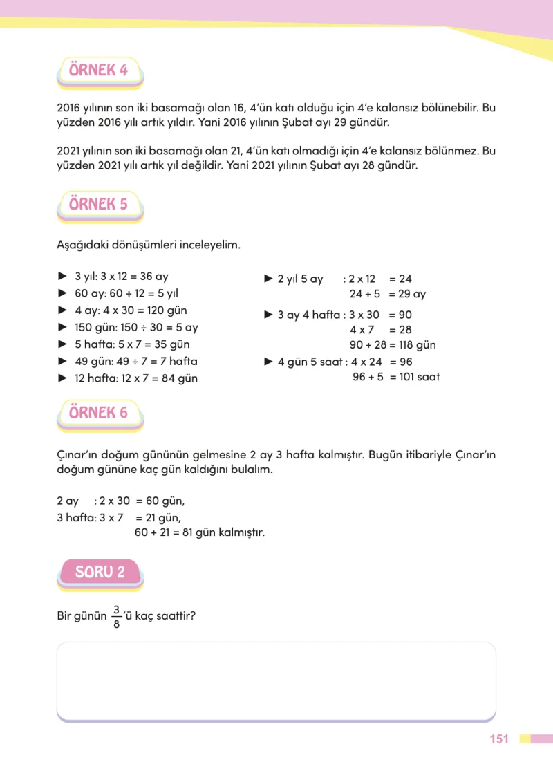 4. Sınıf Matematik Ders Kitabı Cevapları Meb Yayınları Sayfa 151