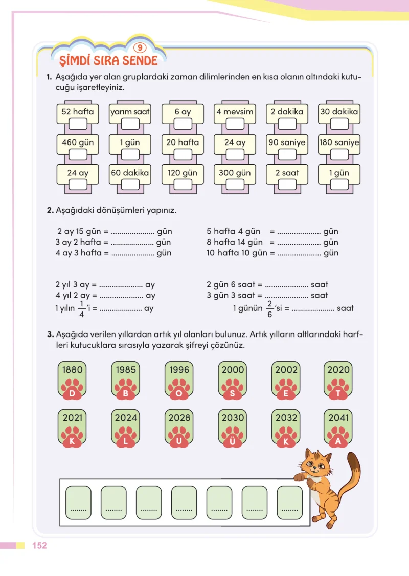 4. Sınıf Matematik Ders Kitabı Cevapları Meb Yayınları Sayfa 152