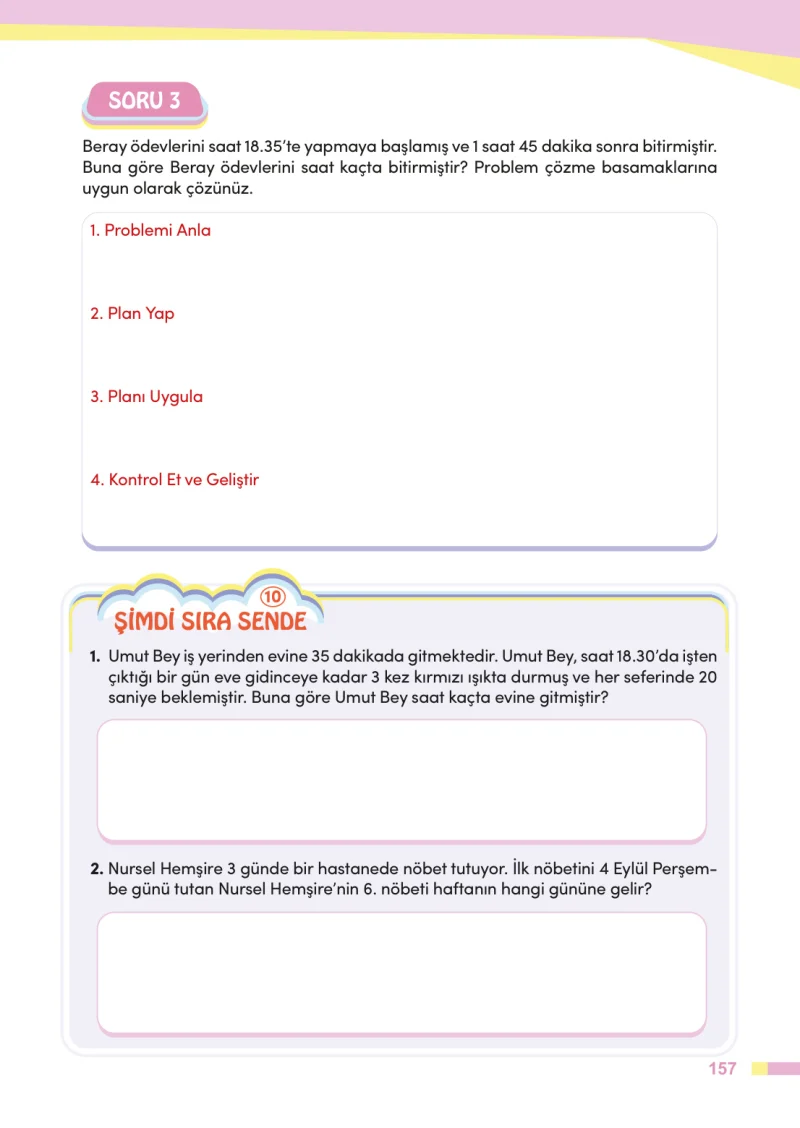 4. Sınıf Matematik Ders Kitabı Cevapları Meb Yayınları Sayfa 157