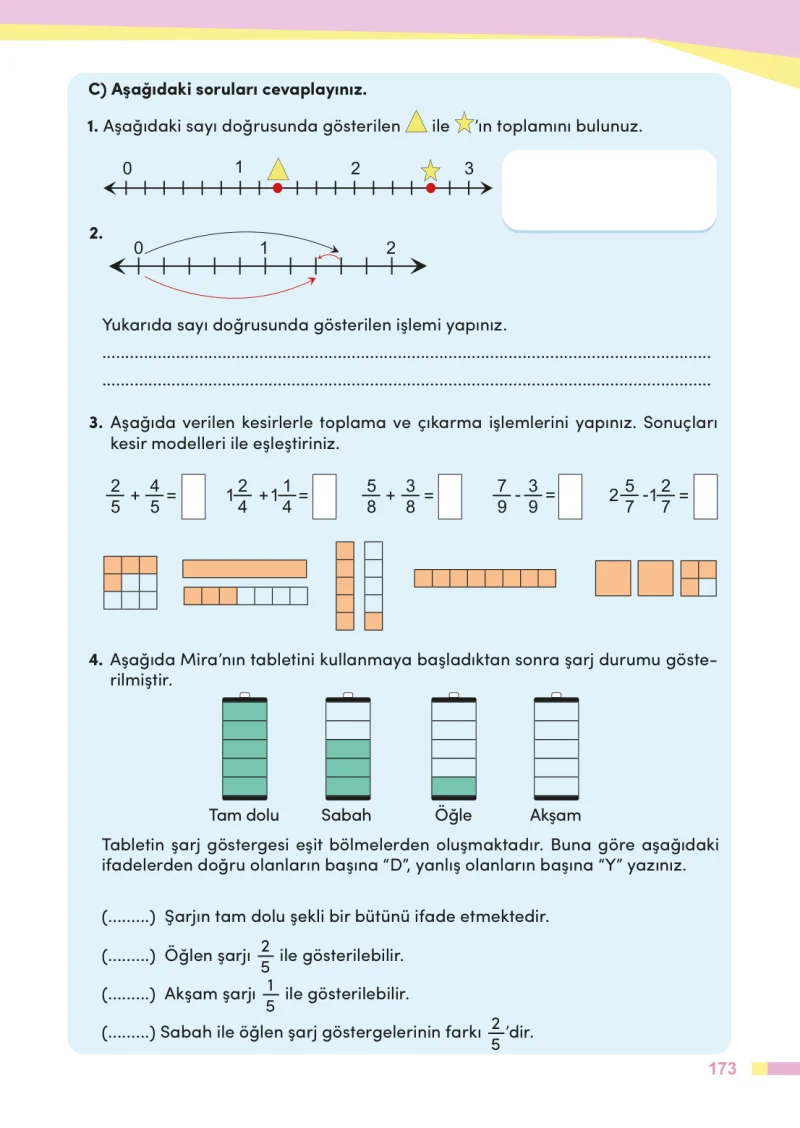 4. Sınıf Matematik Ders Kitabı Cevapları Meb Yayınları Sayfa 173