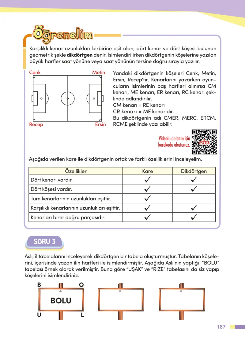 4. Sınıf Matematik Ders Kitabı Cevapları Meb Yayınları Sayfa 187