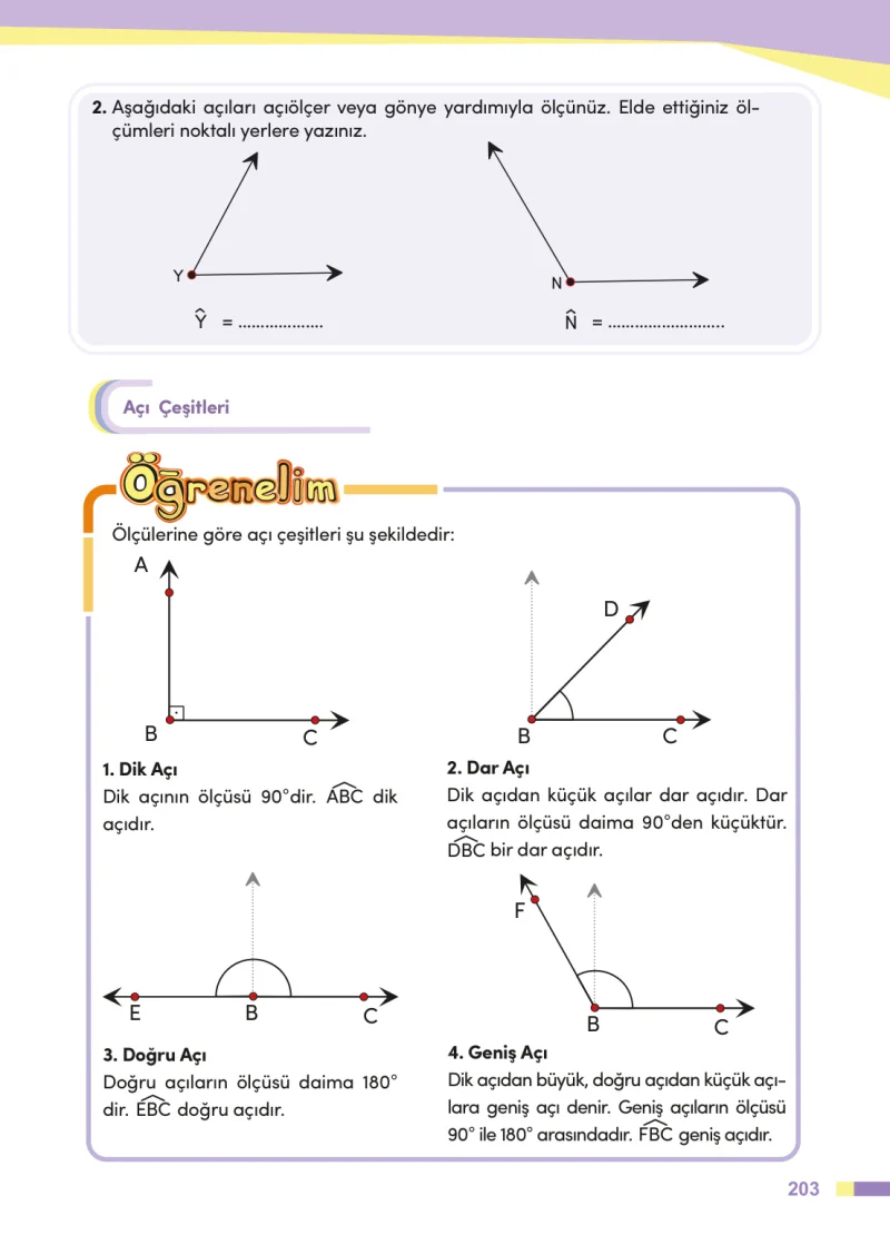 4. Sınıf Matematik Ders Kitabı Cevapları Meb Yayınları Sayfa 203