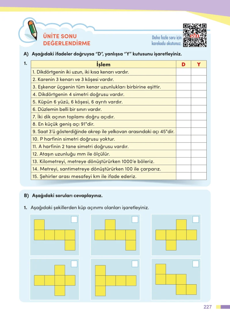 4. Sınıf Matematik Ders Kitabı Cevapları Meb Yayınları Sayfa 227