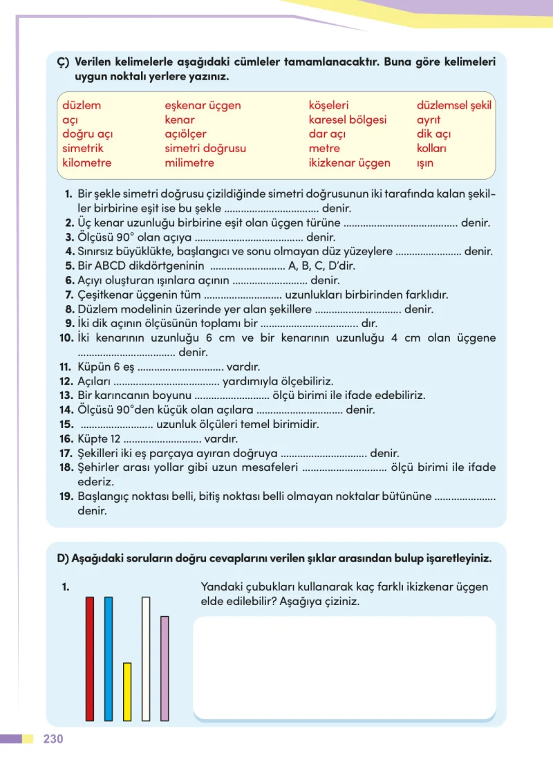 4. Sınıf Matematik Ders Kitabı Cevapları Meb Yayınları Sayfa 230