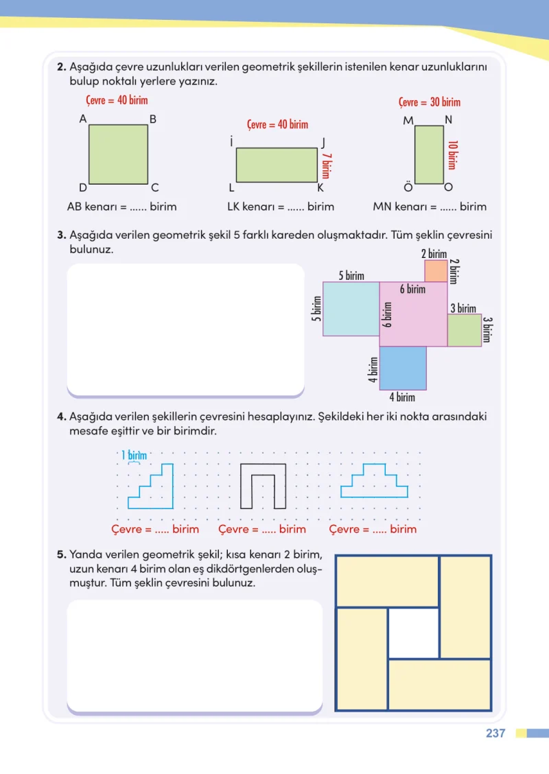 4. Sınıf Matematik Ders Kitabı Cevapları Meb Yayınları Sayfa 237
