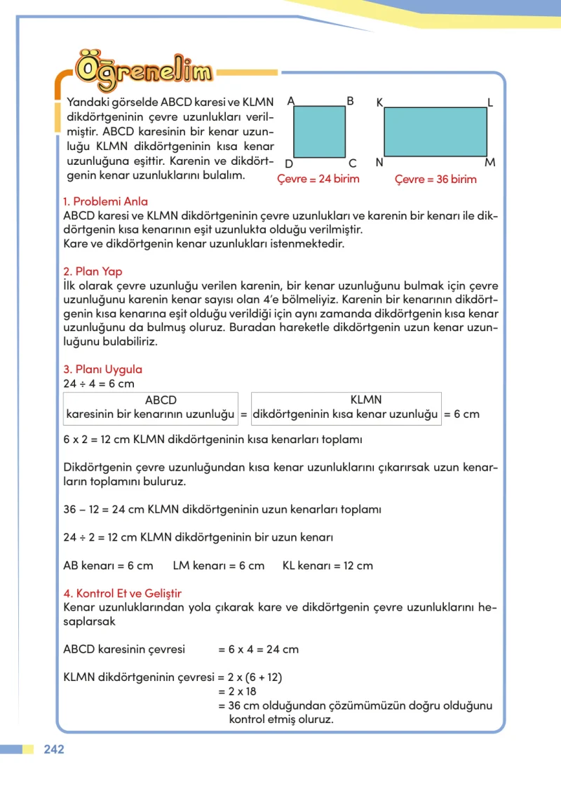 4. Sınıf Matematik Ders Kitabı Cevapları Meb Yayınları Sayfa 242