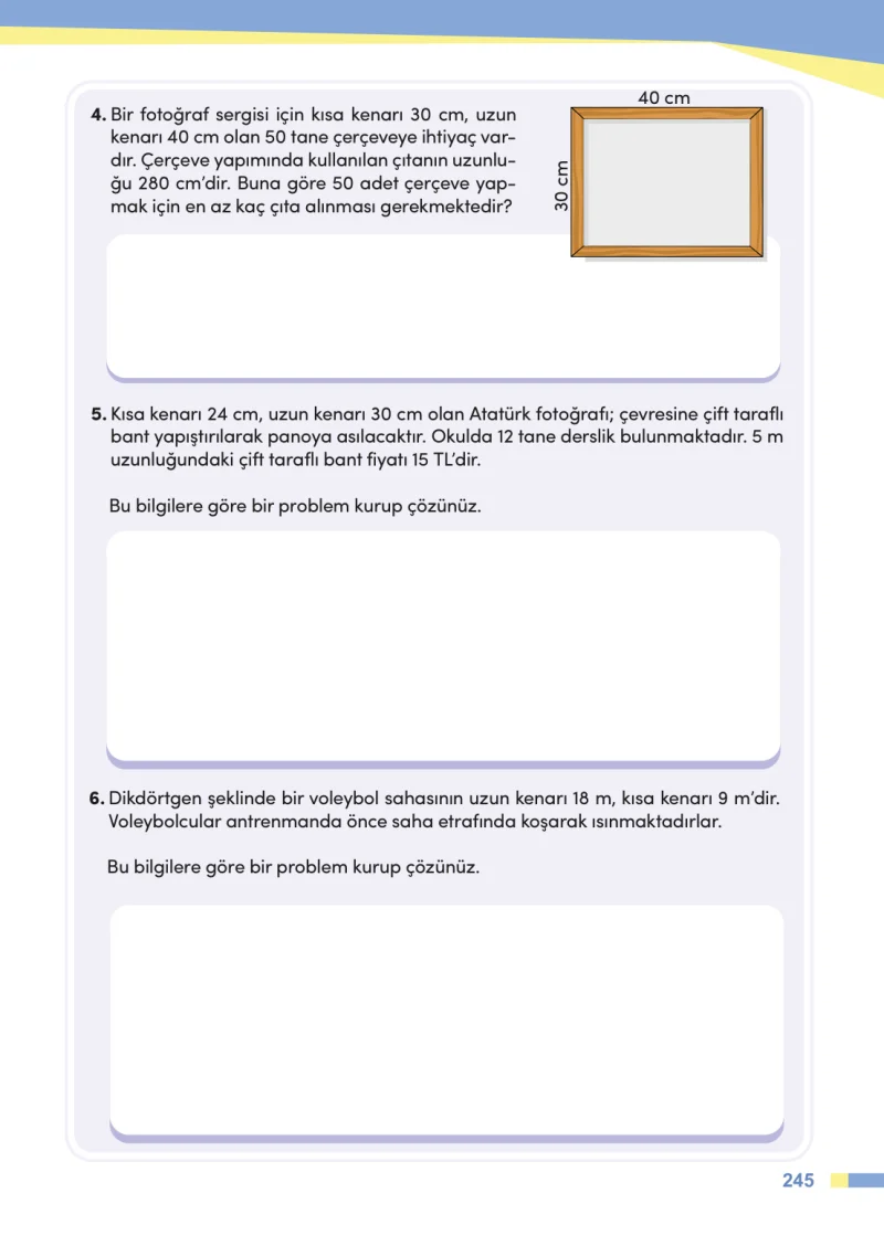 4. Sınıf Matematik Ders Kitabı Cevapları Meb Yayınları Sayfa 245