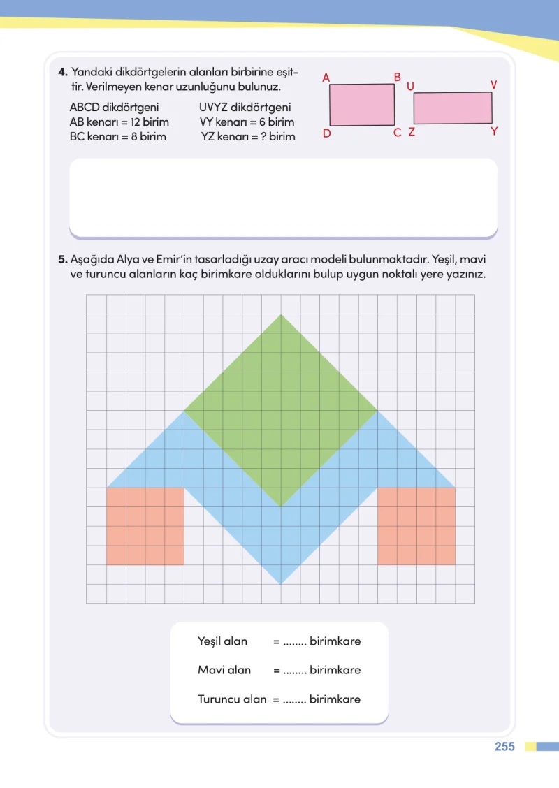 4. Sınıf Matematik Ders Kitabı Cevapları Meb Yayınları Sayfa 255