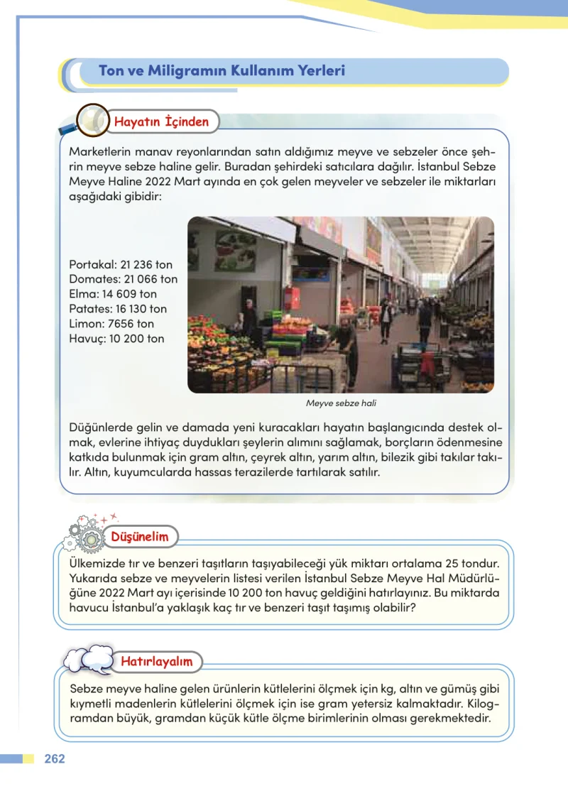 4. Sınıf Matematik Ders Kitabı Cevapları Meb Yayınları Sayfa 262