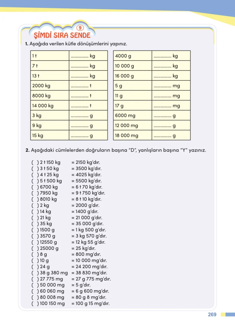 4. Sınıf Matematik Ders Kitabı Cevapları Meb Yayınları Sayfa 269