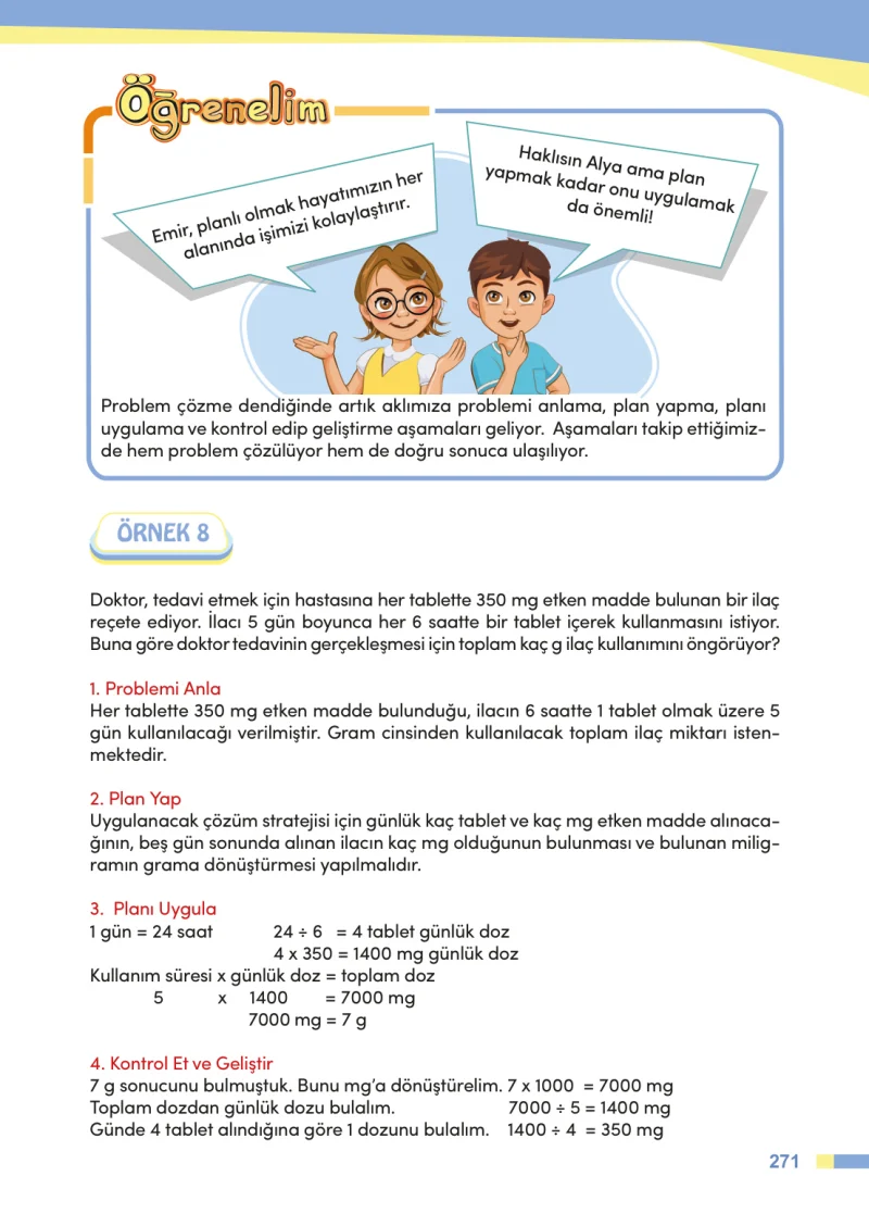 4. Sınıf Matematik Ders Kitabı Cevapları Meb Yayınları Sayfa 271