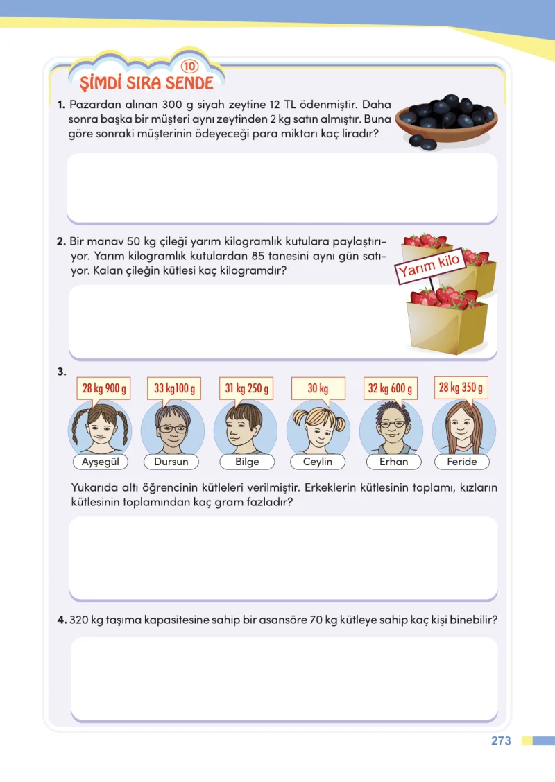 4. Sınıf Matematik Ders Kitabı Cevapları Meb Yayınları Sayfa 273