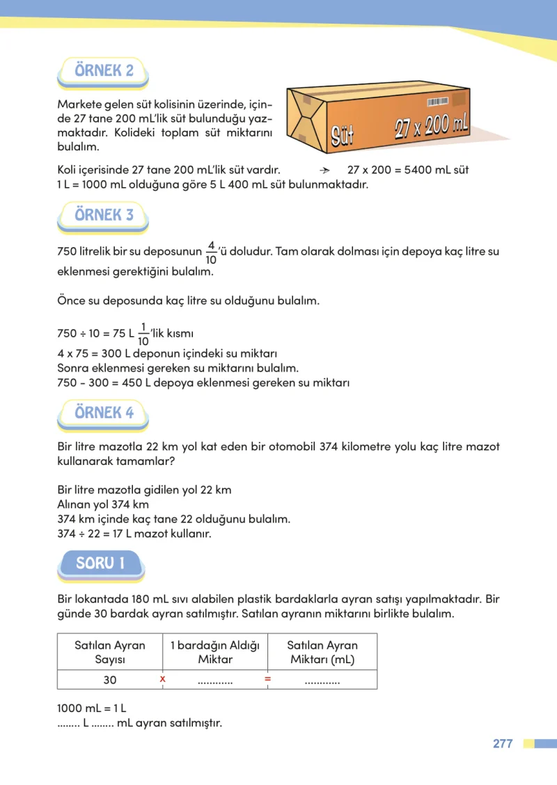4. Sınıf Matematik Ders Kitabı Cevapları Meb Yayınları Sayfa 277