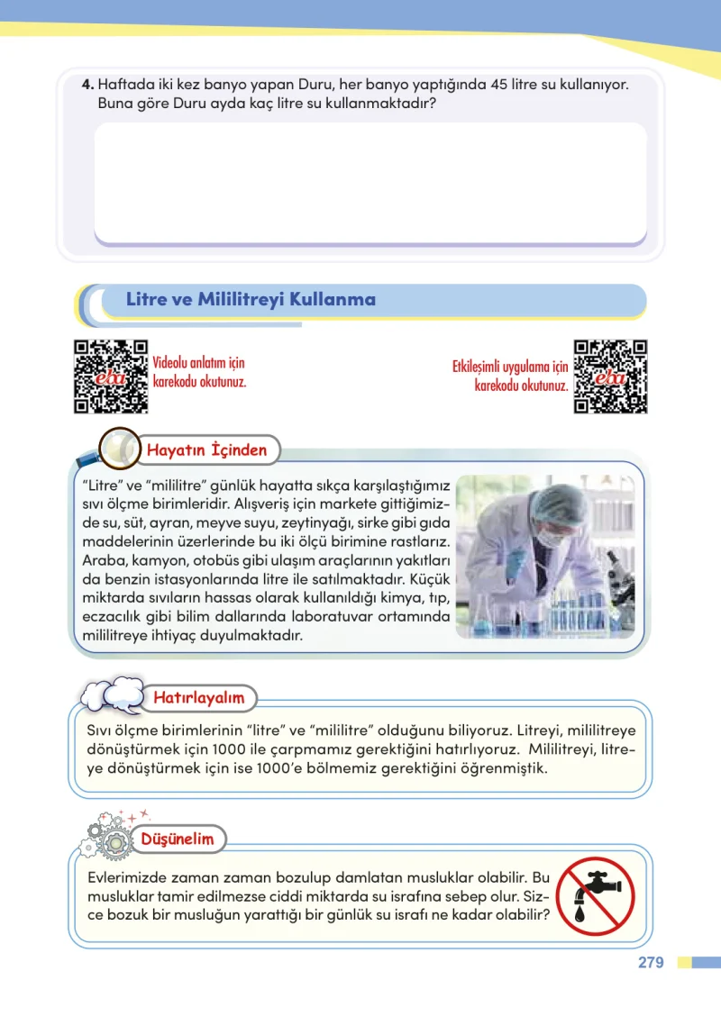 4. Sınıf Matematik Ders Kitabı Cevapları Meb Yayınları Sayfa 279