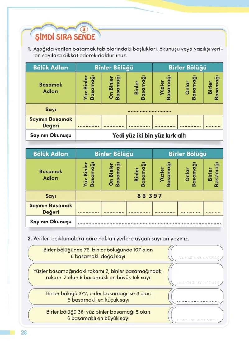 4. Sınıf Matematik Ders Kitabı Cevapları Meb Yayınları Sayfa 28