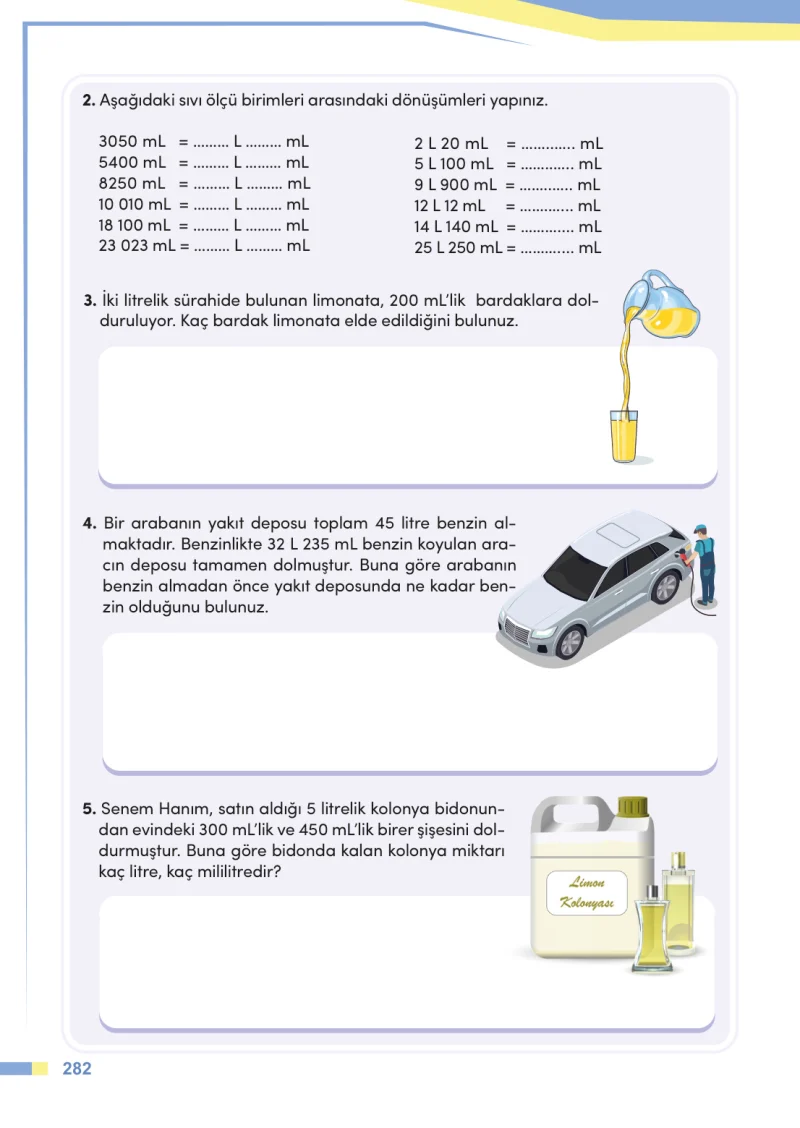 4. Sınıf Matematik Ders Kitabı Cevapları Meb Yayınları Sayfa 282