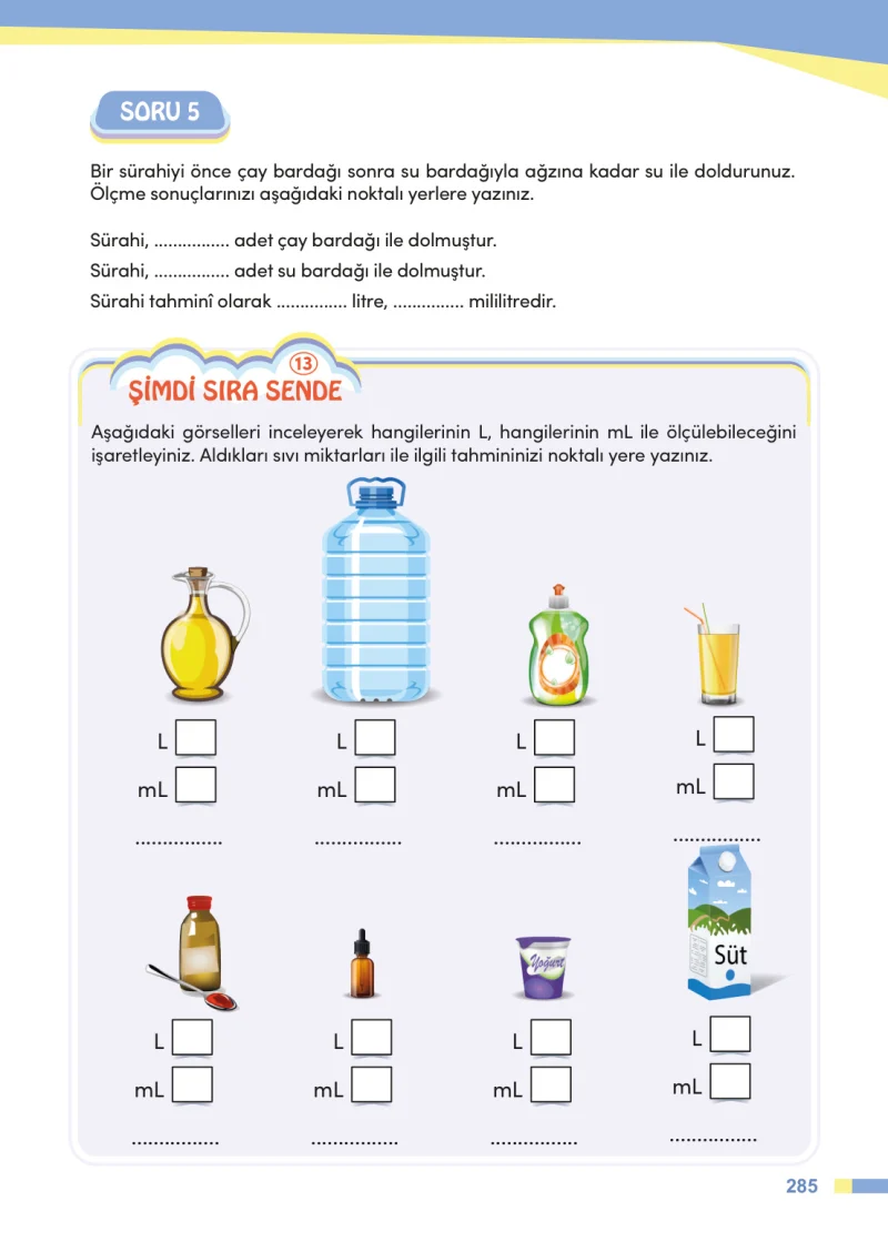 4. Sınıf Matematik Ders Kitabı Cevapları Meb Yayınları Sayfa 285