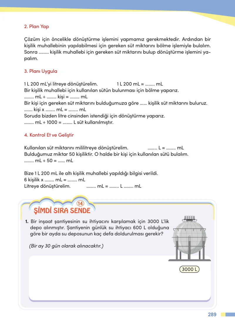 4. Sınıf Matematik Ders Kitabı Cevapları Meb Yayınları Sayfa 289