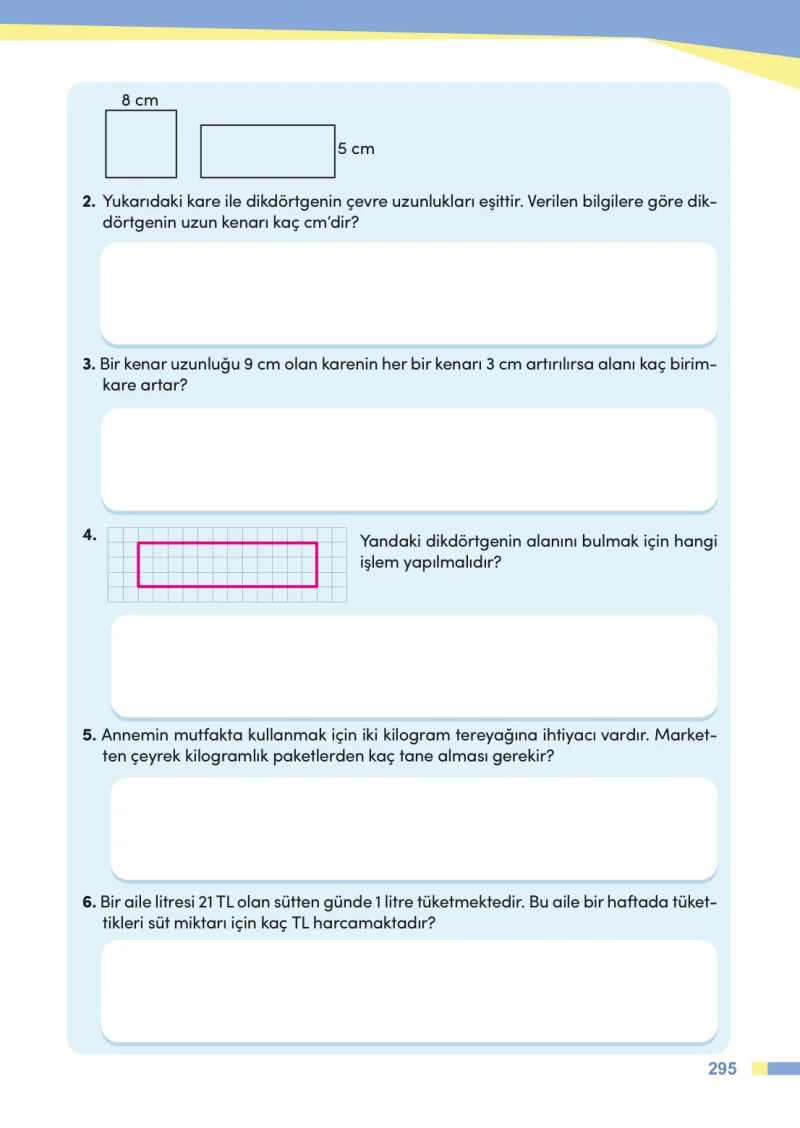 4. Sınıf Matematik Ders Kitabı Cevapları Meb Yayınları Sayfa 295