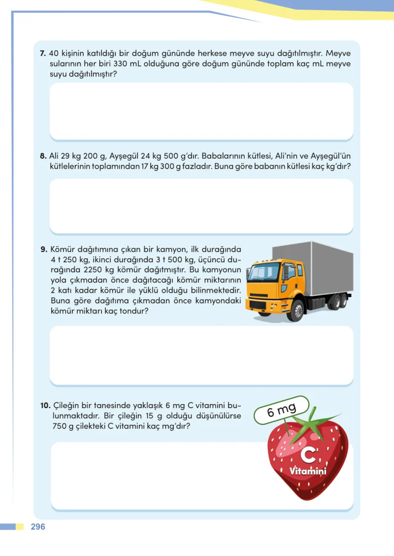 4. Sınıf Matematik Ders Kitabı Cevapları Meb Yayınları Sayfa 296