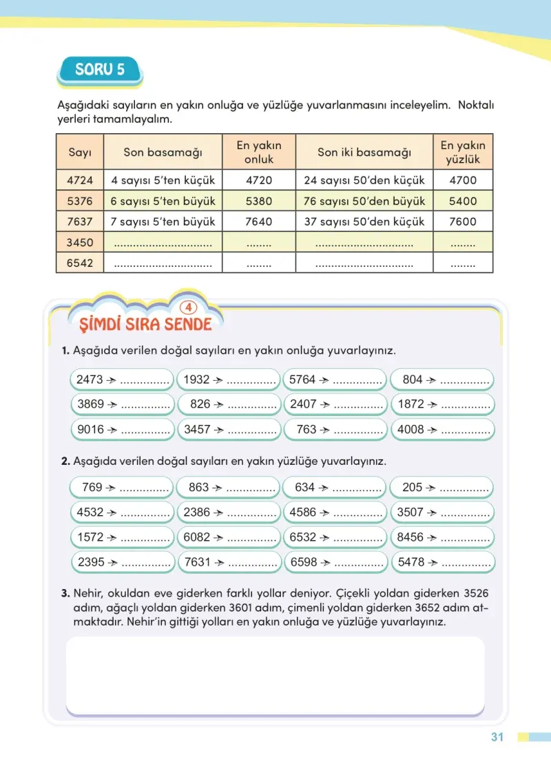 4. Sınıf Matematik Ders Kitabı Cevapları Meb Yayınları Sayfa 31