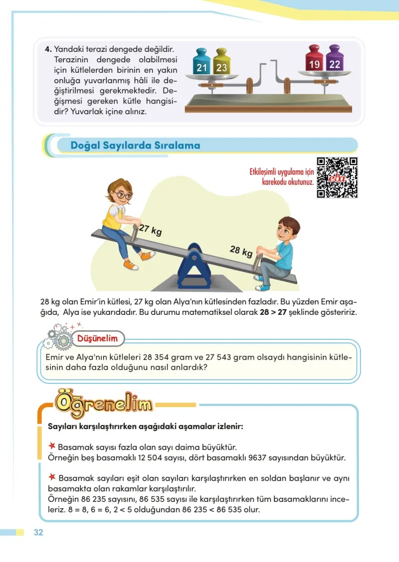 4. Sınıf Matematik Ders Kitabı Cevapları Meb Yayınları Sayfa 32