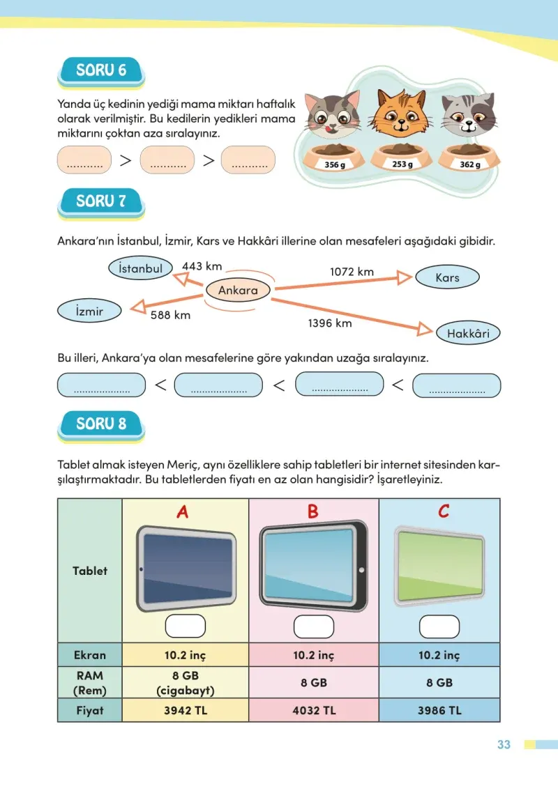 4. Sınıf Matematik Ders Kitabı Cevapları Meb Yayınları Sayfa 33