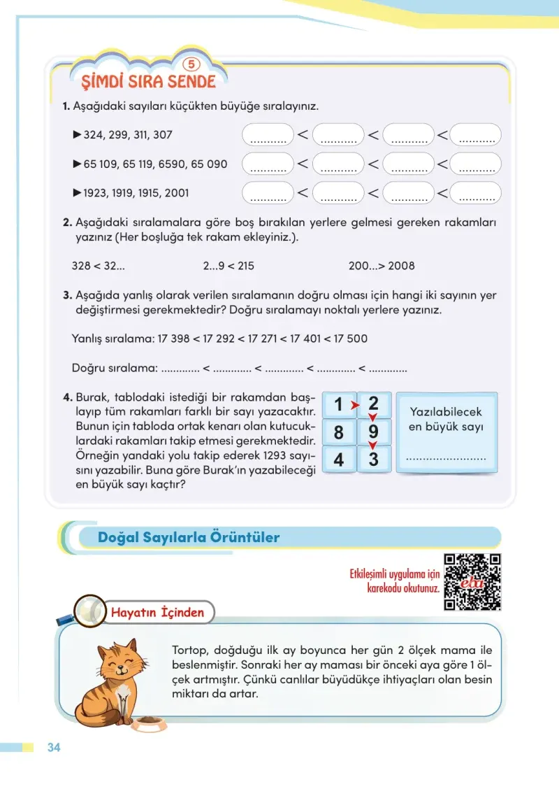 4. Sınıf Matematik Ders Kitabı Cevapları Meb Yayınları Sayfa 34